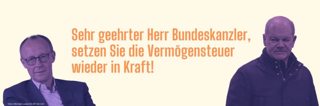 Mindestens 600 Milliarden Euro müssen zusätzlich investiert werden, um die größten Schäden und Versäumnisse zu beheben. Friedrich Merz will ein Sondervermögen veranlassen, vor allem für Aufrüstung. Wir brauchen aber nicht mehr Waffen, sondern eine Rettung der Daseinsvorsorge. Und wir brauchen keine teuren neuen Schulden, sondern eine Superreichensteuer!